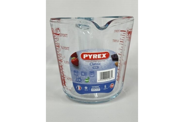 PYREX Clear Measuring Jug set of 3 - Mixing Jug Kitchen Cooking 0.25L, 0.5L & 1L