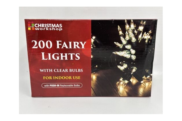 Indoor Traditional Fairy Lights 200 Clear Static Function Warm White Decoration