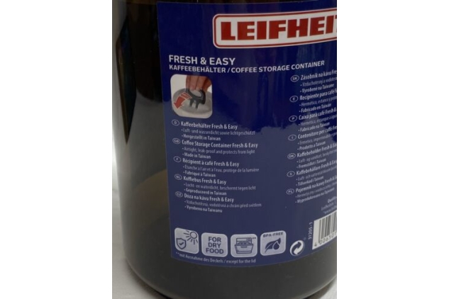 Leifheit Coffee Storage Container Keeps Contents Fresh, Airtight Seal 1.4 Litre