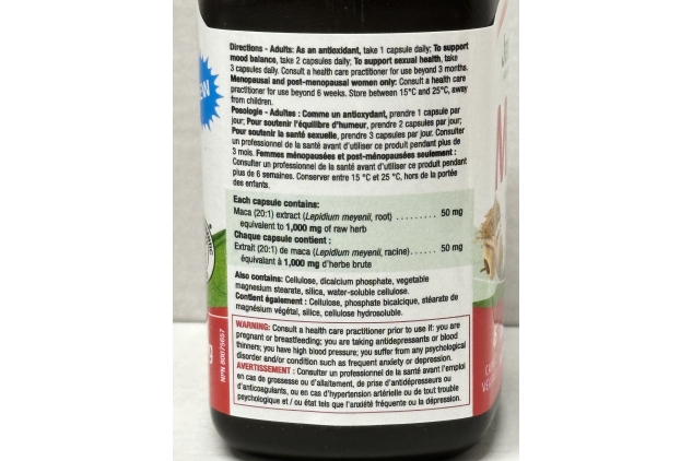 JAMIESON MACA Extract 1000mg 45 Capsules Naturally Invigorating Antioxidant