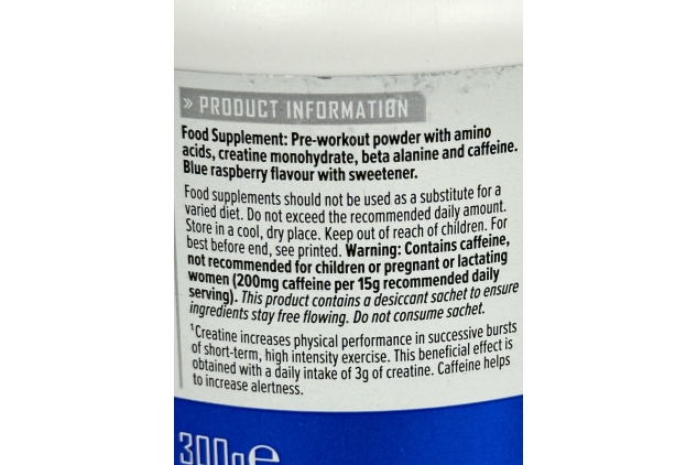 PhD Charge, All in One Pre Workout Powder Blue Gummy Bear Flavour, 20 Servings Per 300g Bottle