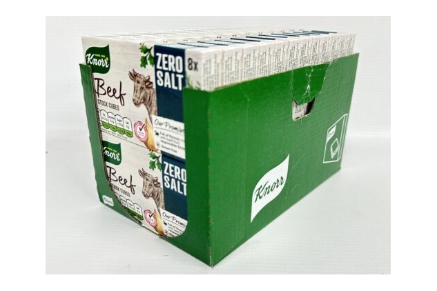 Knorr Beef Stock Cubes Zero Salt 24 X 8 Packs = 192 Stock Cubes Total | Best Before Date 31/05/2024