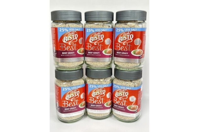 Bisto Best Reduced Salt Rich Flavour Beef Gravy Granules 6 X 230g Glass Jars