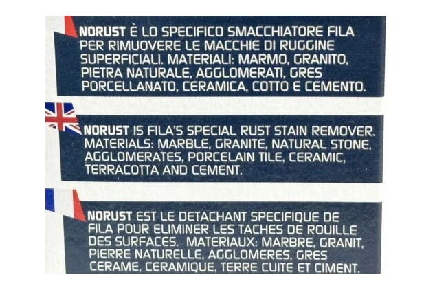 Rust stain remover Norust - Fila