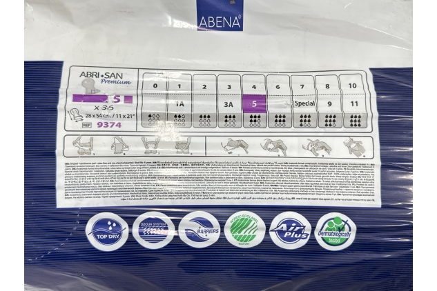 Abena Abri-San Premium 5, Shaped Pad, 1200ml - 36 Pack