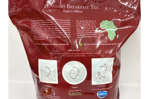 Birchall Tea English Breakfast Two Cup 1100 Tea Bags - Premium Black Tea, Individually Wrapped, 1100 Black Tea Bags in Bulk