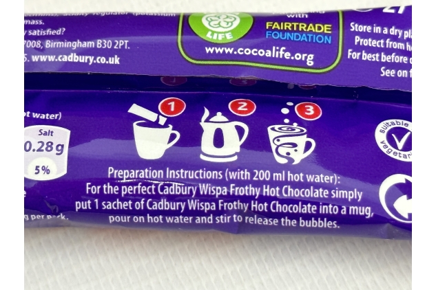 Cadbury Wispa Instant Hot Chocolate Drink Stickpack Sachets 150 X 27g BULK CASE DEAL | Best Before Date 22/02/2024