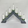 Candle Bridge Light Christmas Decoration Battery Operated Wooden Warm White Grey