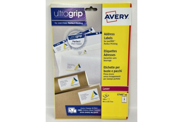 Avery BlockOut Shipping Address 320 Labels L7165 - 40 Sheets White A4