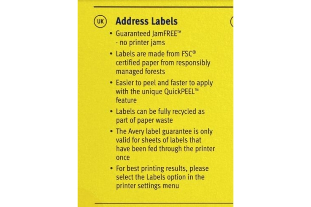 Avery BlockOut Shipping Address 320 Labels L7165 - 40 Sheets White A4