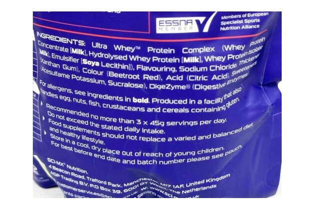 Sci-Mx Protein Powder 800g Strawberry Ultra Whey Concentrate Muscle Gain Shake