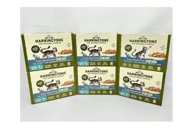 Harringtons Grain Free Fish Selection in Jelly SENIOR 7+ Wet Cat Food 72 X 85g | Bulk Buy Deal