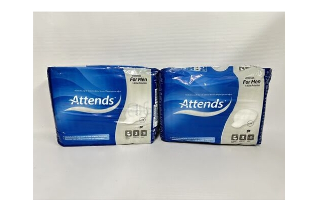 2 X Attends For Men 3 (599ml) 2 Packs Of  14 Pack Incontinence Aid Pads For Men