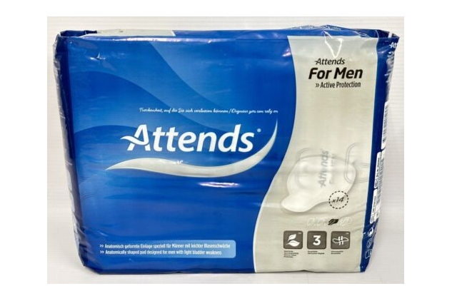 2 X Attends For Men 3 (599ml) 2 Packs Of  14 Pack Incontinence Aid Pads For Men