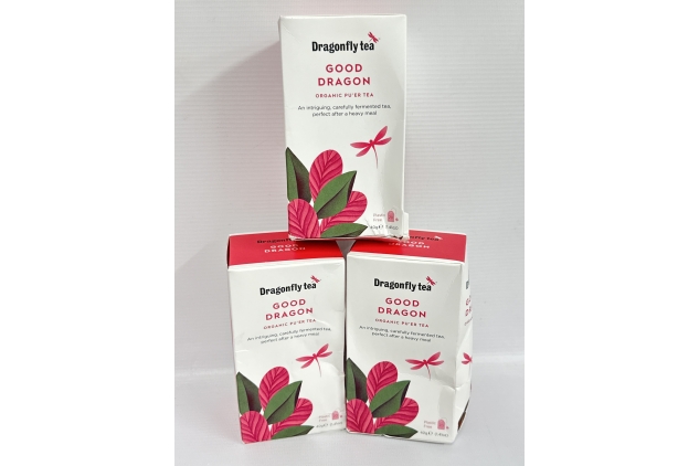 Dragonfly Tea Skinny Dragon, Organic Pu'er Tea, 20 Teabags (Pack of 3, 60 Teabags)