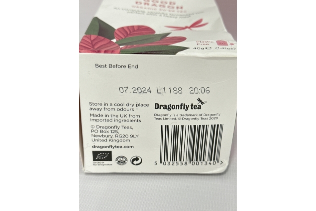 Dragonfly Tea Skinny Dragon, Organic Pu'er Tea, 20 Teabags (Pack of 3, 60 Teabags)