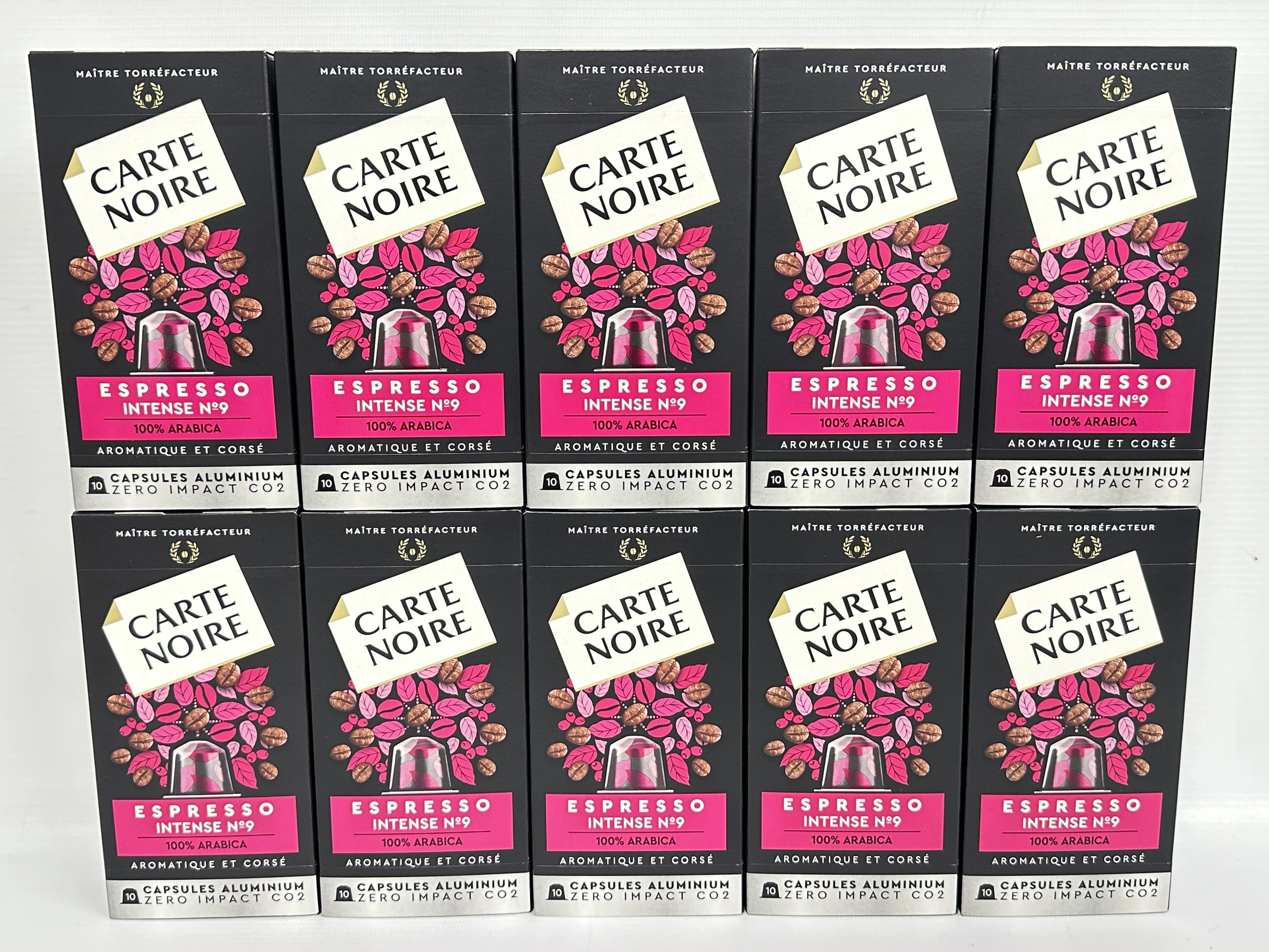 Pack 100 capsules Nespresso Espresso Intense n°9 Carte Noire