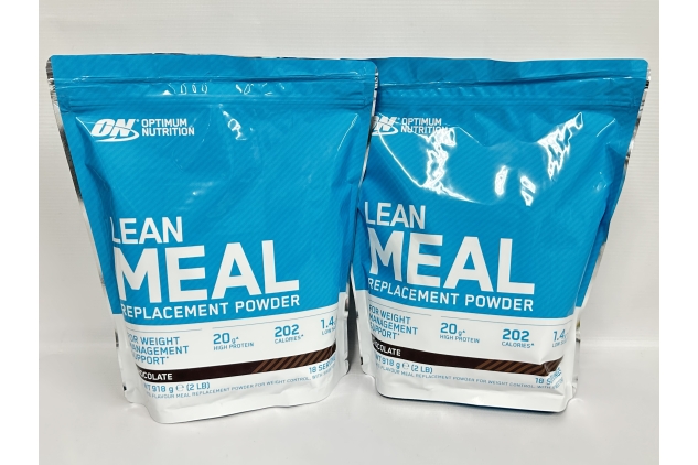 Optimum Nutrition Lean Meal Replacement, High Protein Powder with Vitamins and Minerals, Whey Protein, Diet Protein Powder, Chocolate Flavour, 2 X 918g = 1.836kg Total | 18 Servings Per Bag | BEST BEFORE DATE 30/11/2023