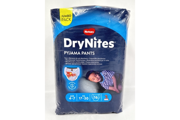 Huggies DryNites Pyjama Pants for Boys 4-7 Years (17-30 kg) Pack of 16