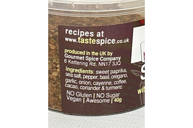 Gourmet Spice Company Mild Steak Rub With Cacao & Coffee 2 X 40g Tubs | Best Before Date 28/10/2023