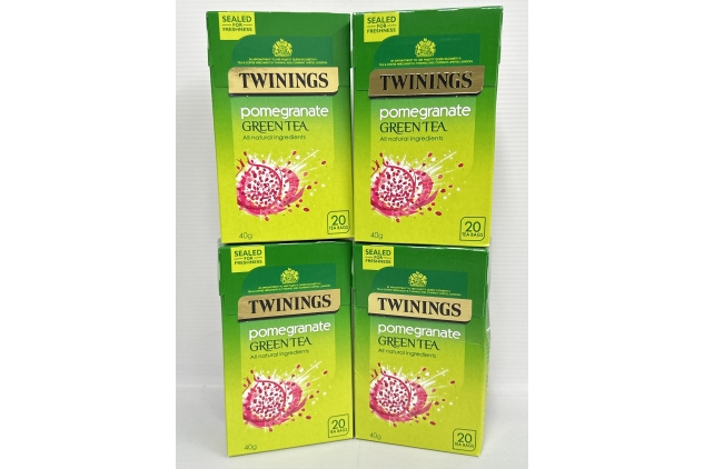 Twinings Green Tea & Pomegranate 80 Tea Bags (Multipack of 4 x 20 Bags)