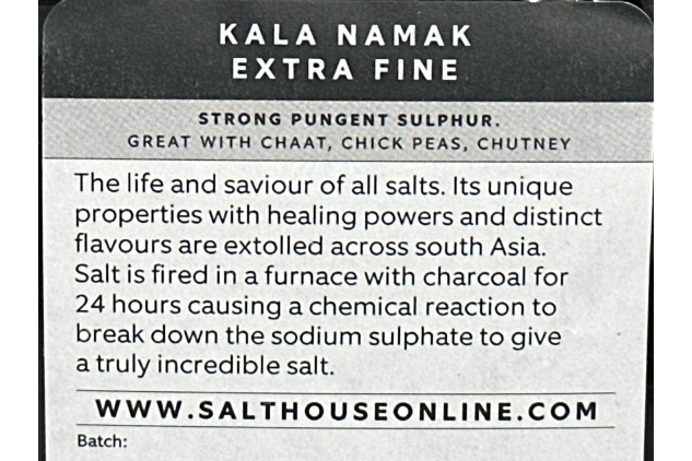 Extra Fine Kala Namak Himalayan Black Salt in Pouch 60g Salthouse & Peppermongers