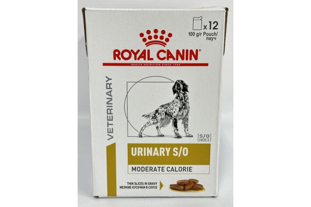 Royal Canin Canine Urinary S/O Moderate Calorie 12 X 100g Wet Dog Food Pouches