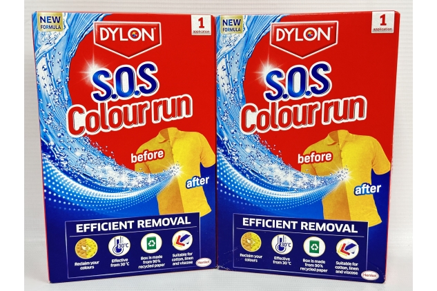 Dylon SOS Colour Run Efficient Remover For Restoring Colour Stains, 2 Sachets