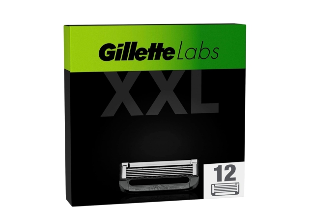 Gillette Labs Razor Blades Men, Pack of 12 Razor Blade Refills, Compatible with GilletteLabs with Exfoliating Bar and Heated Razor