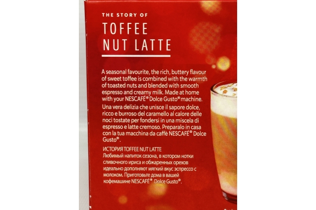 Starbucks Toffee Nut Latte by Nescafe Dolce Gusto Coffee Pods, Limited Edition (Pack Of 1) 12 Capsules | 6 Servings