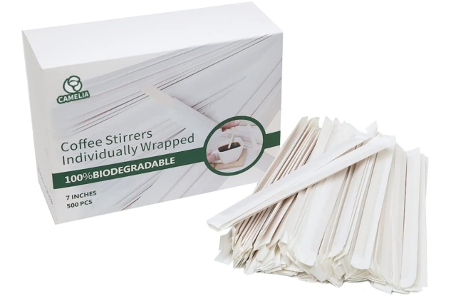 Individually Wrapped Wood Stirrers coffee stir sticks,7-Inch (500 Count)