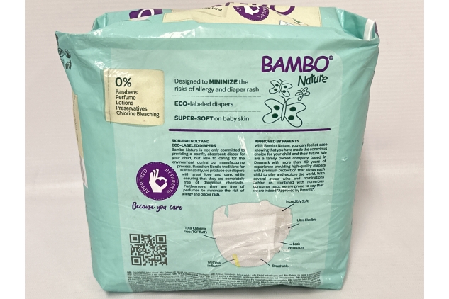 Bambo Nature Premium Eco Nappies, Premature Size 0 (2-7lb/1-3kg) Pack of 24, XXS