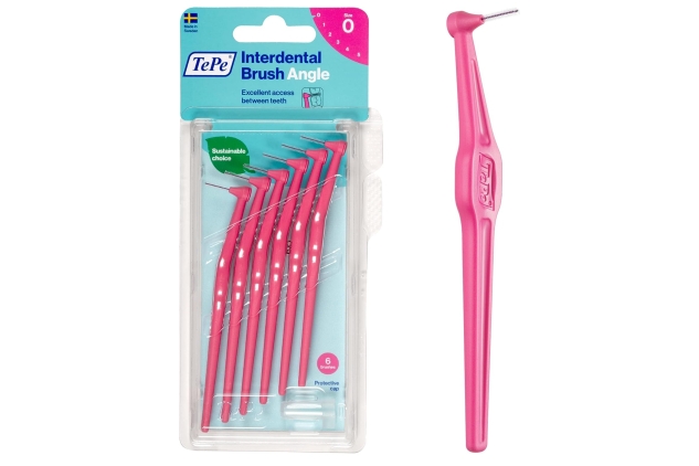 TePe Angled 0.4mm Pink Interdental Brushes - Pack of 6