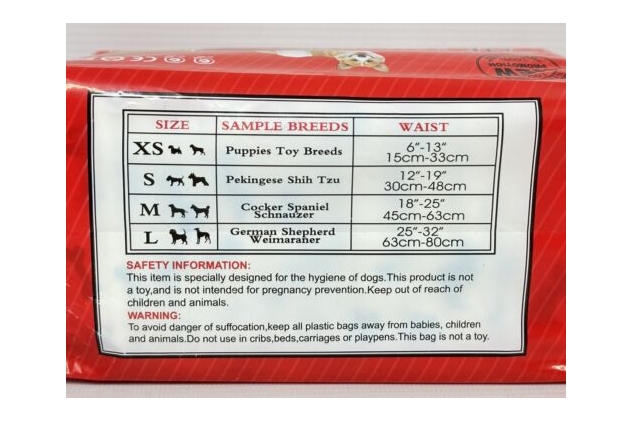 Dog Nappies Disposable Incontinence Aid Wraps Super Absorbent X Small 14 Pack