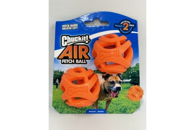 Chuckit! Air Fetch Dog Ball Durable Rubber Toy Launcher Compatible 2 Pack Medium