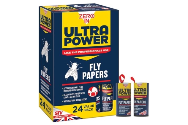 Zero In ZER508 Ultra Power Fly Papers | Poison-free, Kills Insects | Pack Of 24