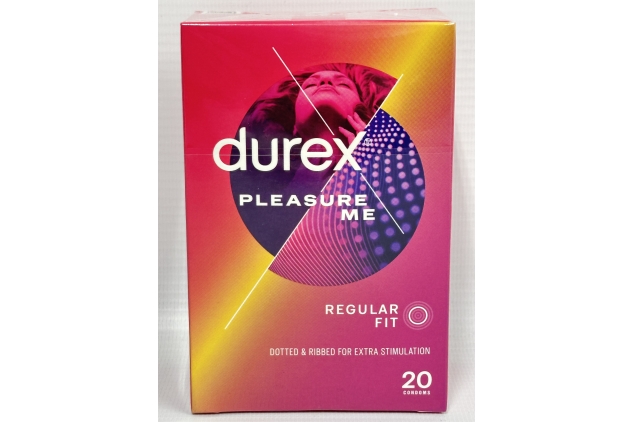 Durex Pleasure Me | Ribbed and Dotted Condoms (Pack of 20) Regular Fit