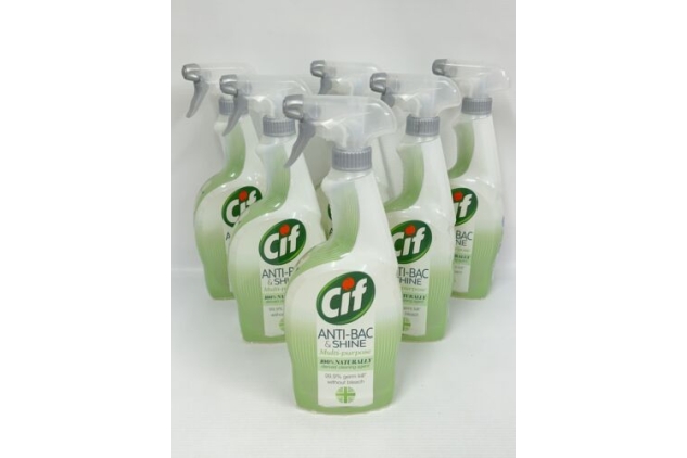 CIF Anti-Bacterial & Shine Multi-Purpose Cleaner Spray 6 X 700ml Reusable Bottle