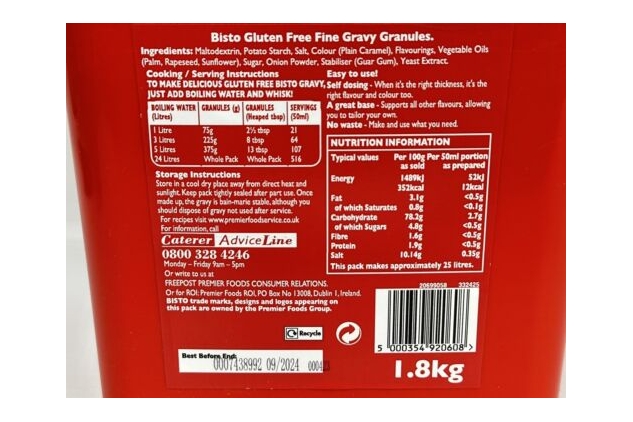 Bisto Gluten Free Vegan Fine Gravy Granules 1.8kg Makes 25 Litres Catering Size