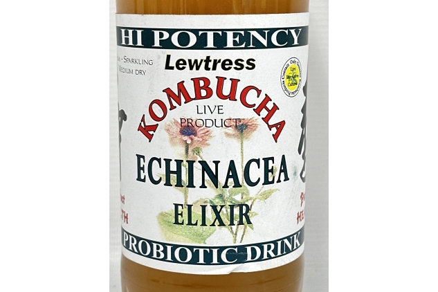 Leathers Original Kombucha Echinacea Elixir Semi-Sparkling Medium Dry Drink 1 Litre