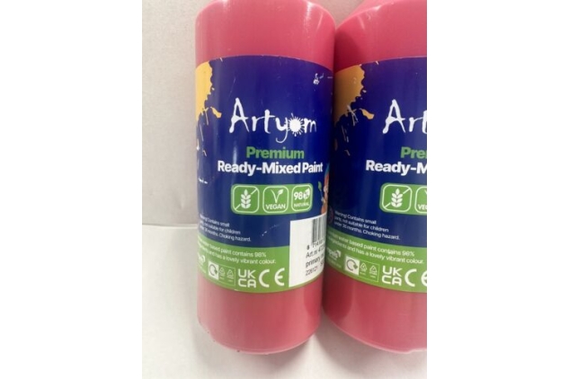 Artyom Premium Ready Mixed Paint Colour Primary Red 2 x 500ml