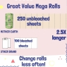 Unbleached Organic Bamboo Paper Towel Kitchen Roll | 3 Mega Rolls 250 Sheets per Roll | FSC-Certified & Eco-Friendly Paper Towels Made of Sustainable Bamboo | Mother Earth