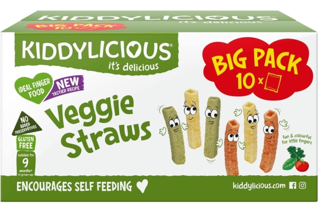 Kiddylicious Veggie Straws Box - Delicious Snacks for Kids - Suitable for 9+ Months - 10 Packs