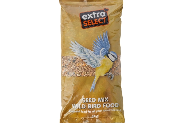 Wild Bird Seed Mix with Black Sunflower Seeds Wheat Dari Millet 2kg | Best Before Date 30/09/2024