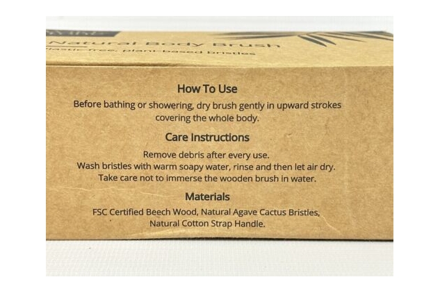 Wild & Stone Dry Brushing Body Brush Gentle Exfoliating Brush Cellulite Remover