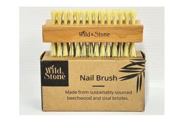 2 X Wild & Stone Wooden Nail Brush Double-Sided Natural Sisal Fingernail Toenail