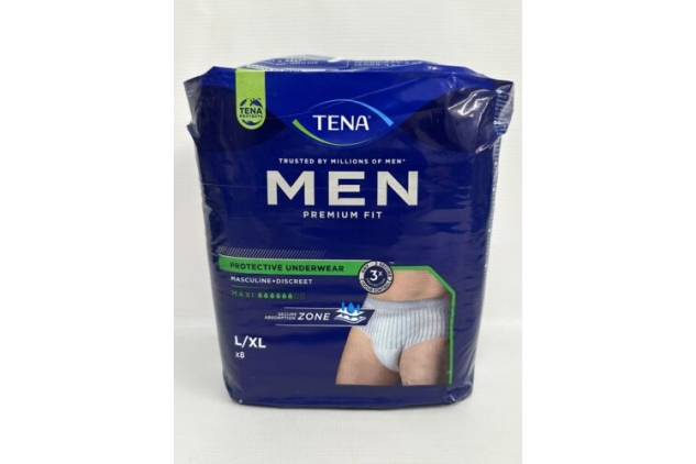 TENA Men Premium Fit Maxi Pants Large/Extra Large Pack of 8 Protective Underwear