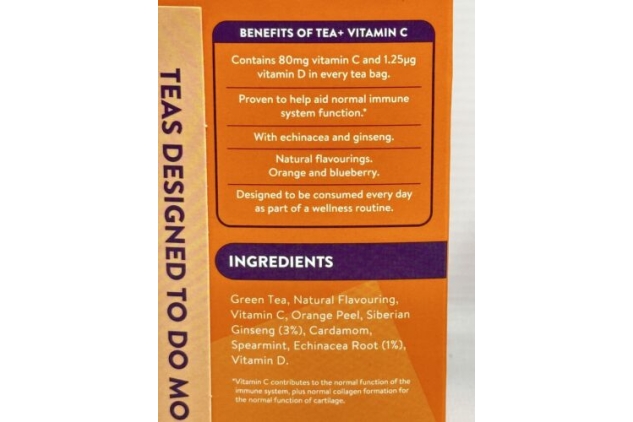 Vitabiotics Vitamin TEA+ Defence Vitamin C - Orange And Blueberry 2 X 14 Teabags