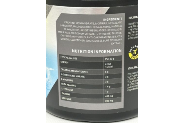 Maximuscle Pre-Workout Powder 30 Serve Blue Raspberry Creatine Monohydrate 600g | Best Before Date 29/03/2024