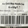 Itsu Chilli Miso Flavour Rice Noodles | Instant Rice Noodles Multipack Cup (Pack of 6) Gluten Free | Best Before Date 19/03/2024